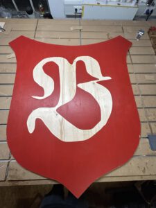 Großformatiges CNC-Wappen ca. 150 x 150 cm aus Kundendatei.